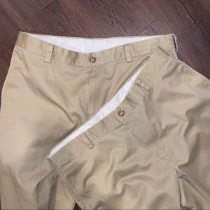 LL Bean Classic Fit Khaki Trouser (Item: 212330) 35W 32 Inseam